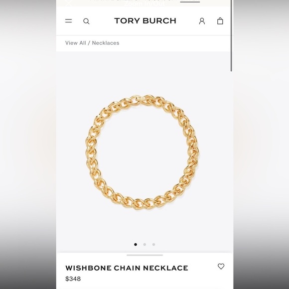 Tory Burch Wishbone Chain Necklace - Picture 6 of 6